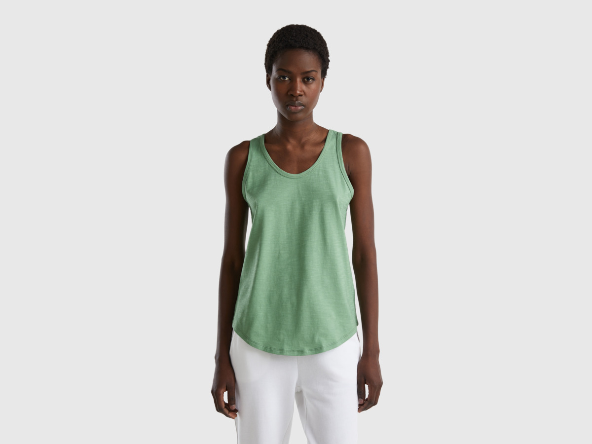 Benetton United Colors Of Top Made Of Light Green Female Womens TOPS GOOFASH