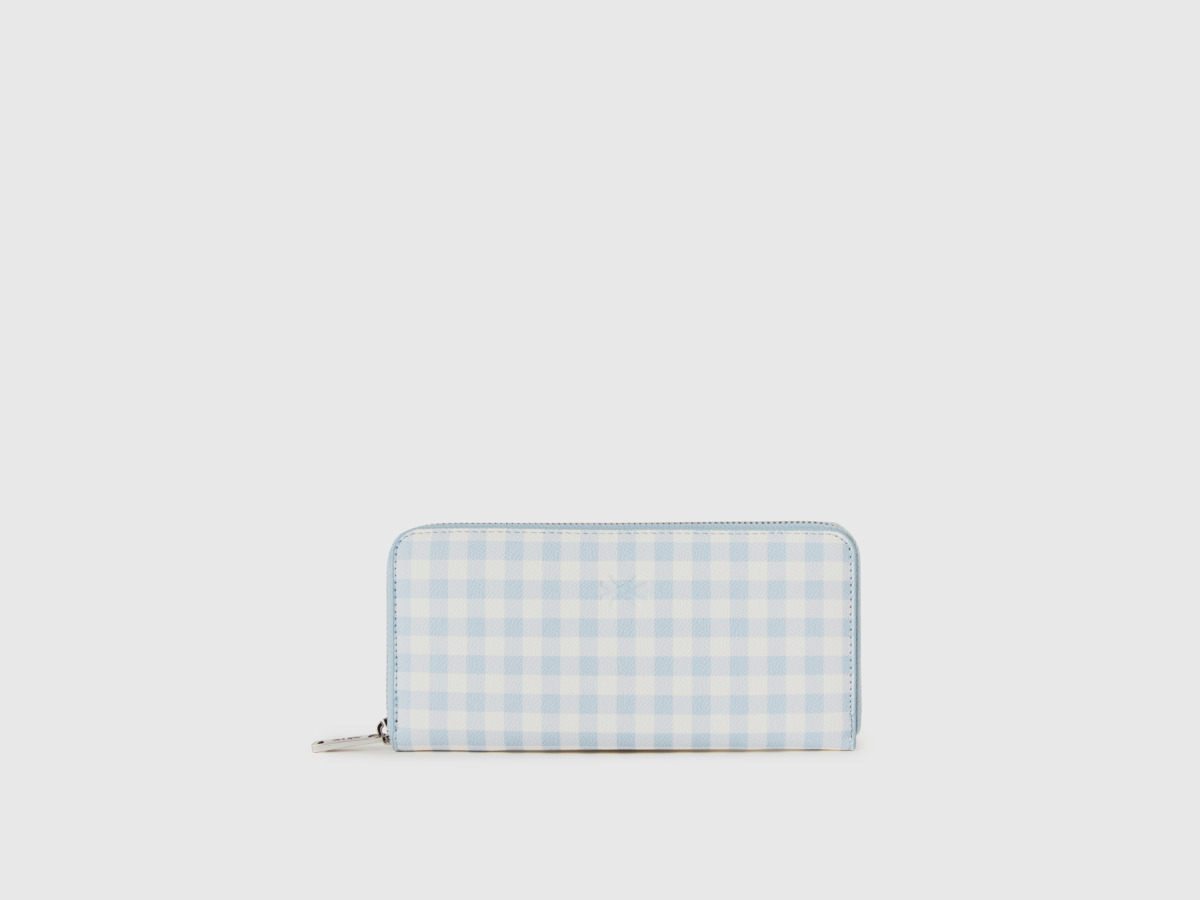 Benetton United Colors Of Wallet In Himmelblau With Vichy Karos Os Pale Blue Female Womens WALLETS GOOFASH