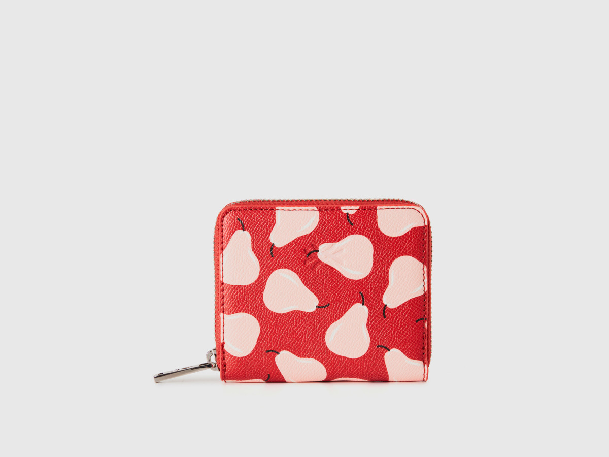 Benetton United Colors Of Wallet In Red With Pear Design Os Red Female Womens WALLETS GOOFASH