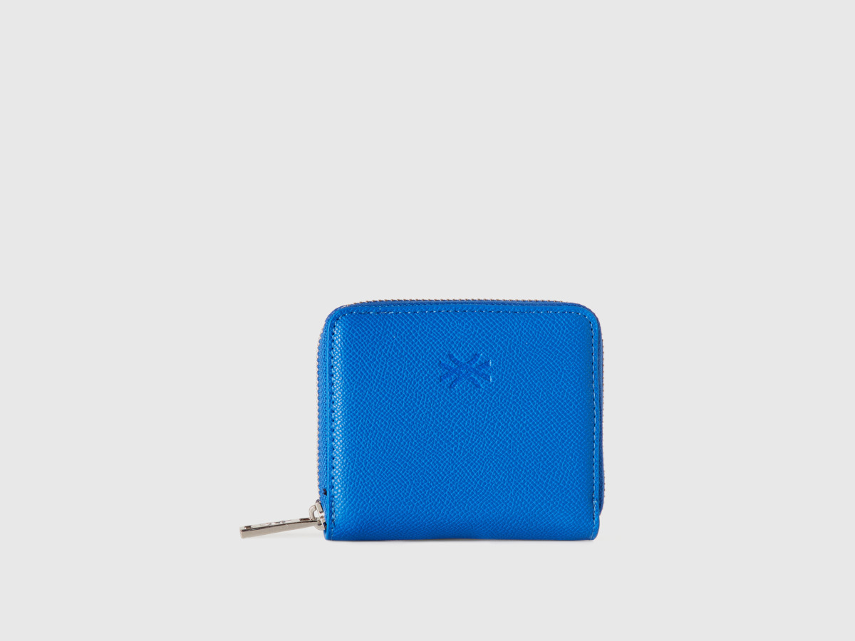 Benetton United Colors Of Wallet With Zipper Os Traffic Blue Female Womens WALLETS GOOFASH