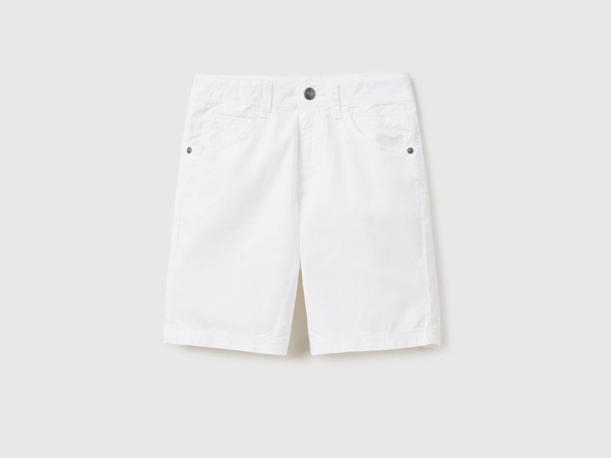 Benetton White Five Pocket Shorts Größe Weiss Male Mens SHORTS GOOFASH