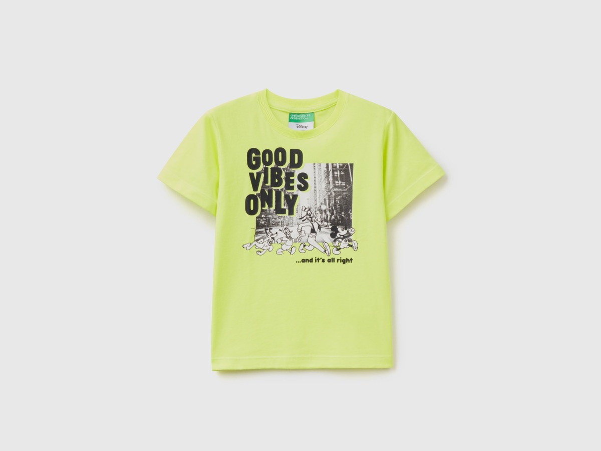 Benetton Yellow Disney T-Shirt In Regular Fit Men Mens T-SHIRTS GOOFASH