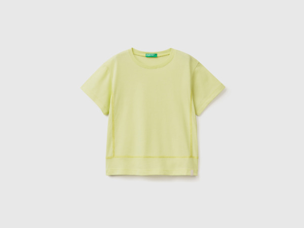 Benetton Yellow T-Shirt Made Of Recycled Fabric Men Mens T-SHIRTS GOOFASH