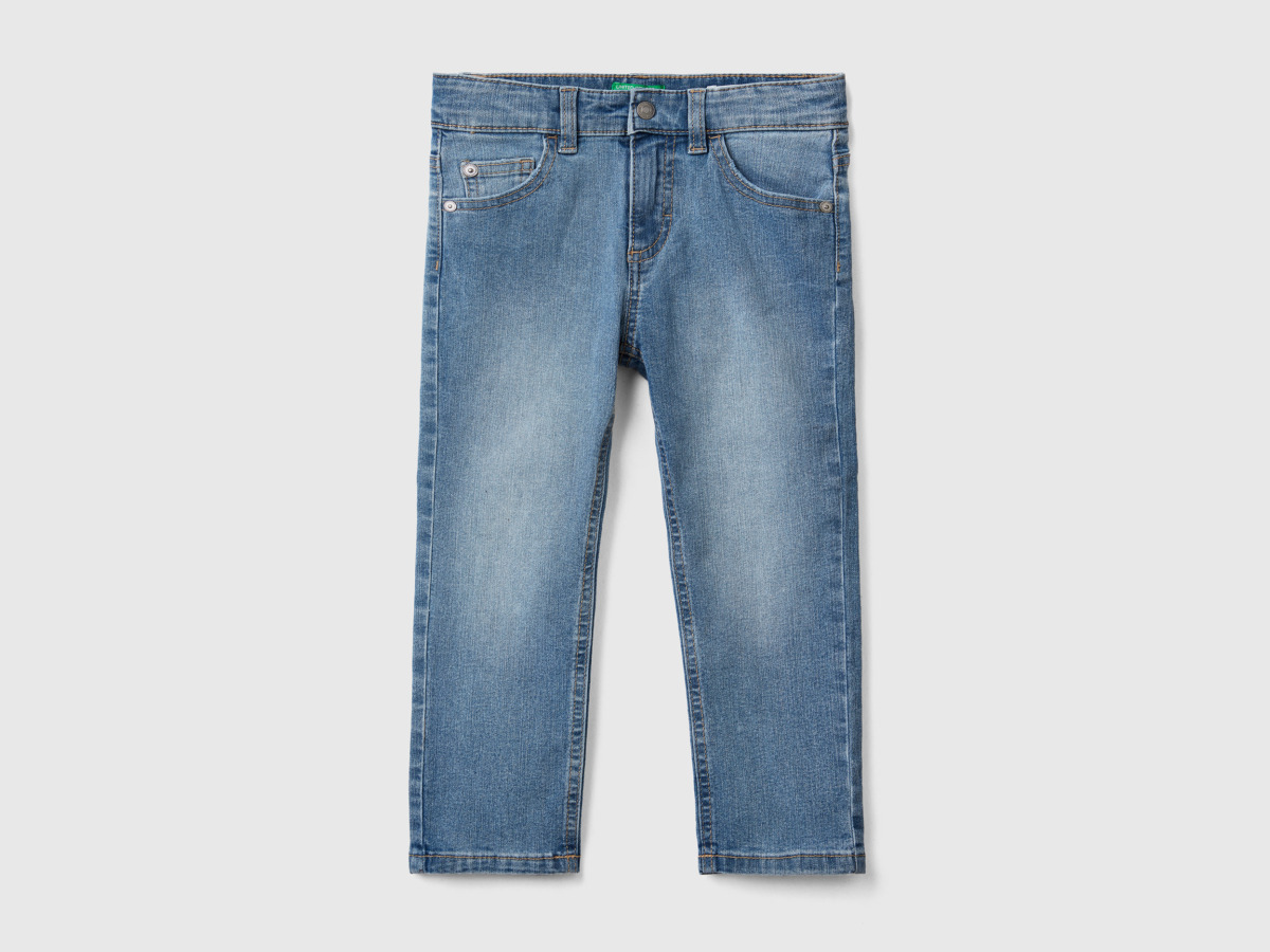 Blue Beneton Slim Fit Jeans Eco Recycle " Low Blassblau Mall" Men's Benetton Mens JEANS GOOFASH