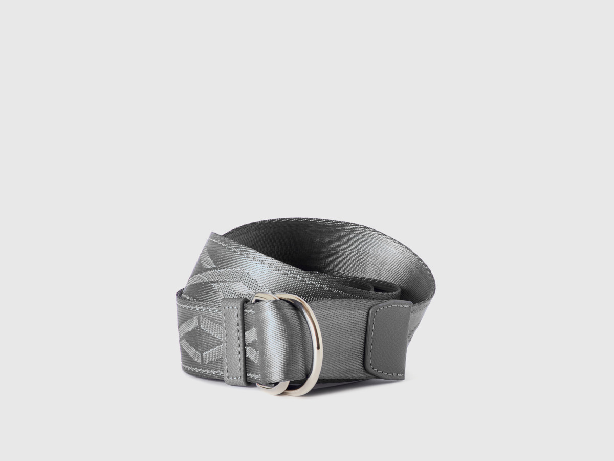 Grey Belt In Gray With Double Ring Os Gray Female Benetton Womens BELTS GOOFASH