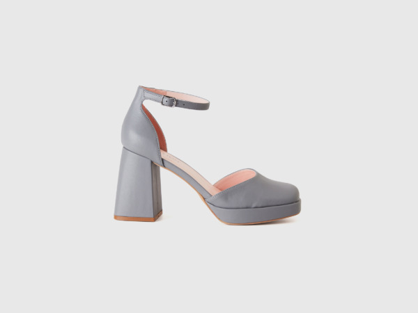 Grey Gray Sandals With Paragraph And Platform Sole Gray Female Benetton Womens SANDALS GOOFASH