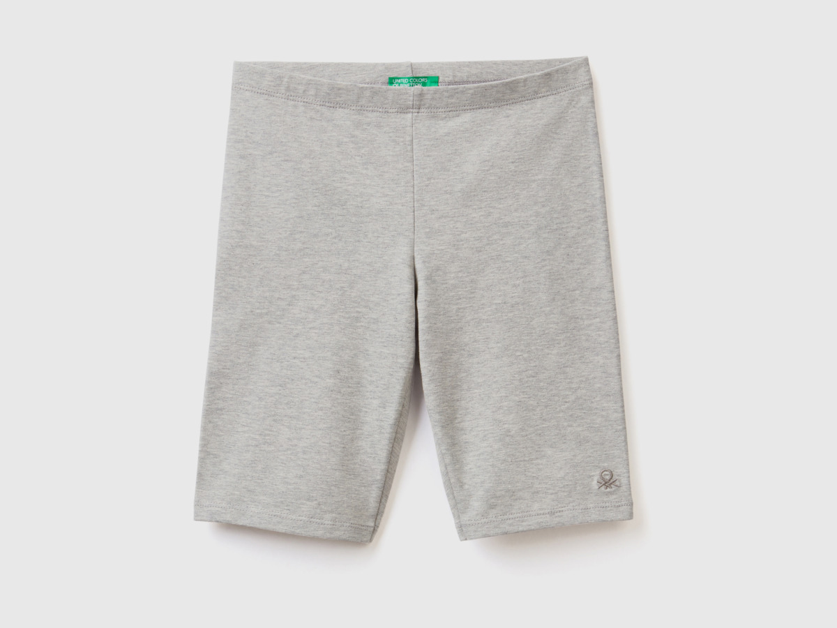 Grey Short Trousers Made Of Stretchy Light Gray Female Benetton Womens SHORTS GOOFASH