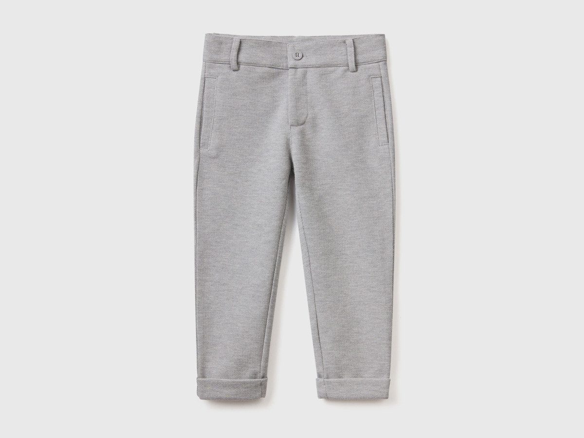 Grey Sweating Trousers In Mix Light Gray Male Benetton Mens TROUSERS GOOFASH