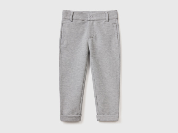 Grey Sweating Trousers In Mix Light Gray Male Benetton Mens TROUSERS GOOFASH