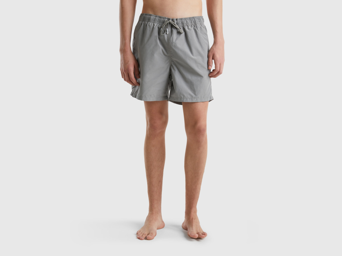 Grey Swim Shorts In Recycled Mix Gray Male Benetton Mens SHORTS GOOFASH