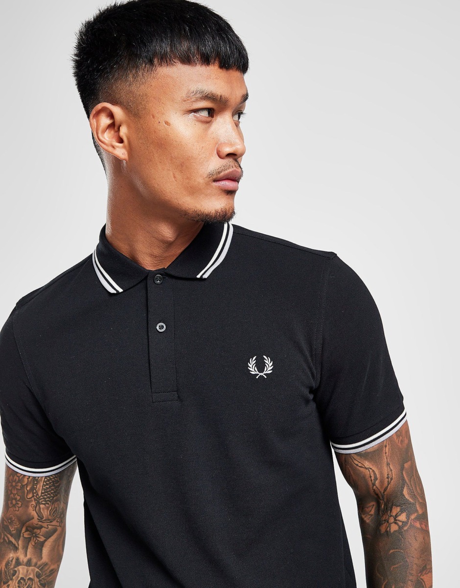 Jd Sports Men Fred Perry Twin Tipped Polo Herre Black Mens POLOSHIRTS GOOFASH