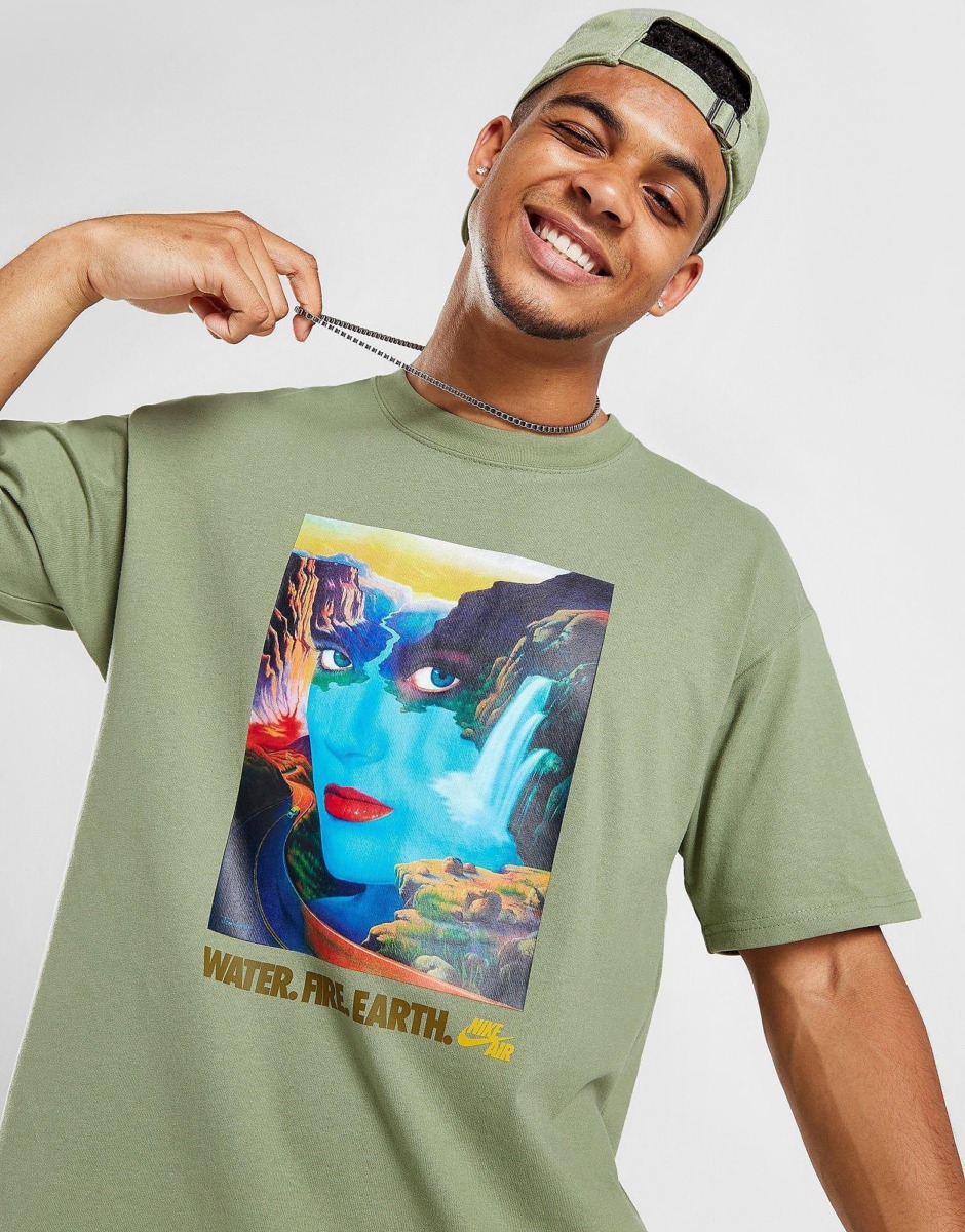 Jd Sports Nike Portrait T-Shirt Green Man Mens T-SHIRTS GOOFASH
