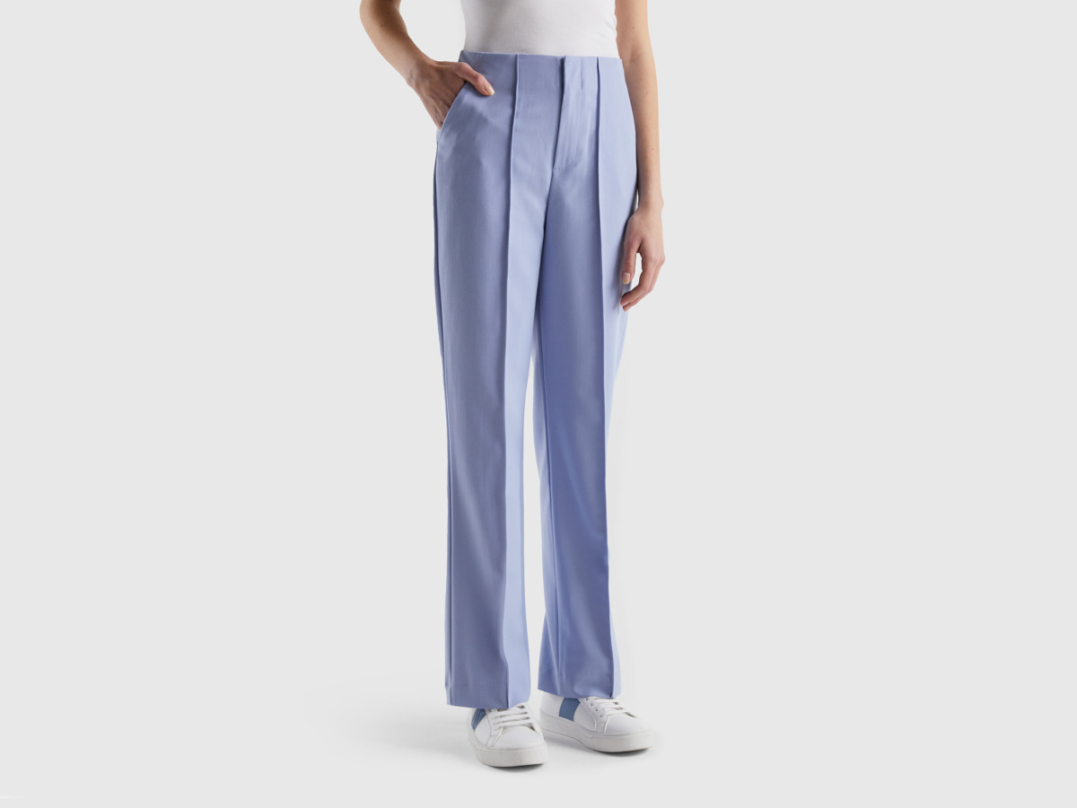 Lavender Especially Trousers With High Waistband Female Benetton Womens TROUSERS GOOFASH