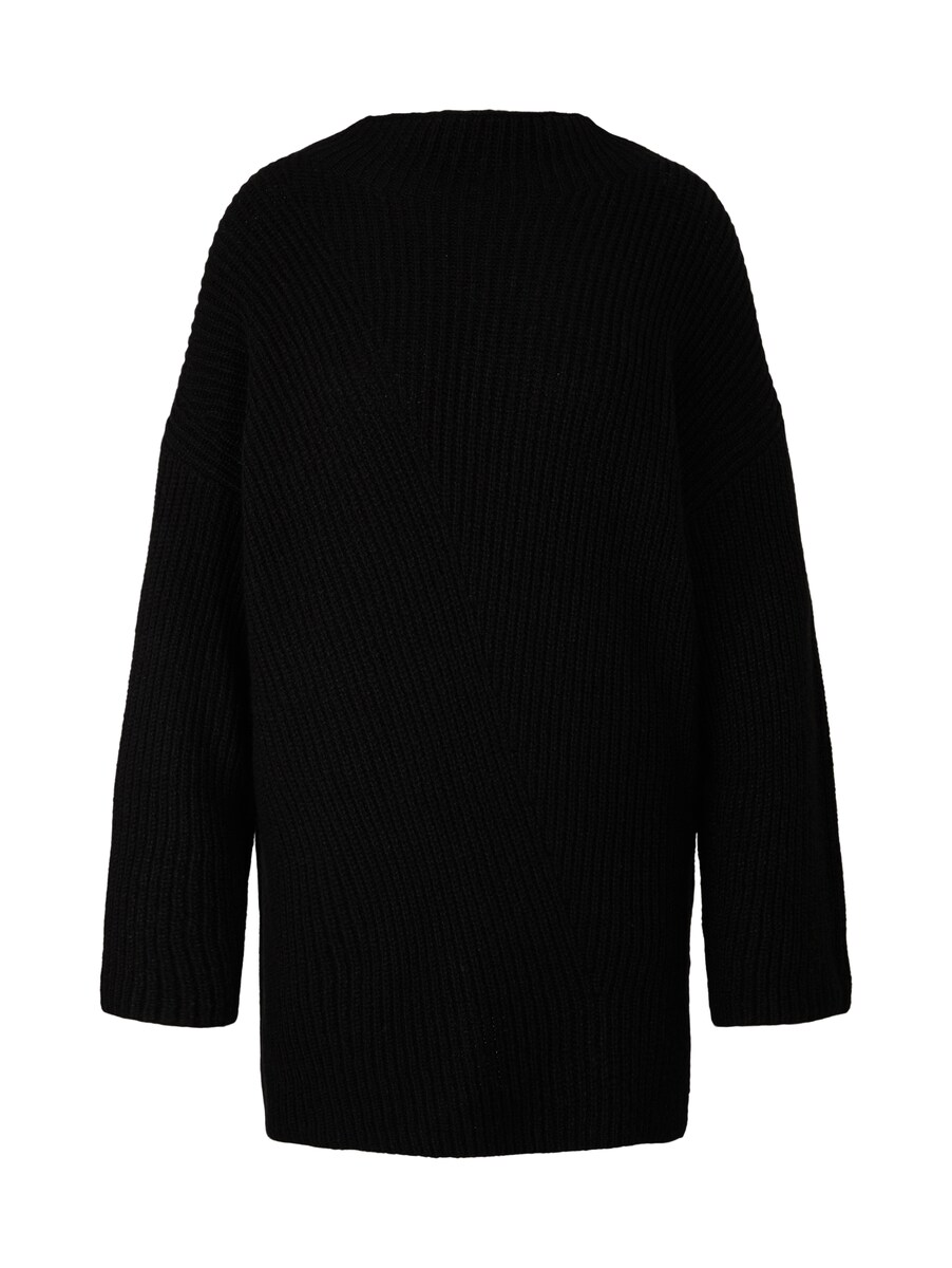 Long Knitting Sweater With Structure Black Tom Tailor Woman Womens SWEATERS GOOFASH