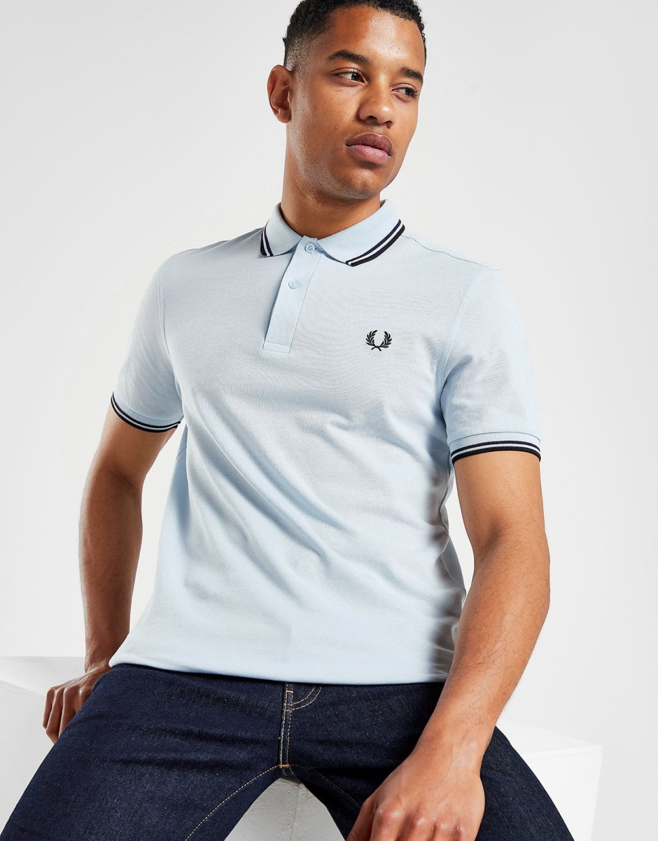 Man Fred Perry Twin Tipped Polo Herre Blue Jd Sports Mens POLOSHIRTS GOOFASH