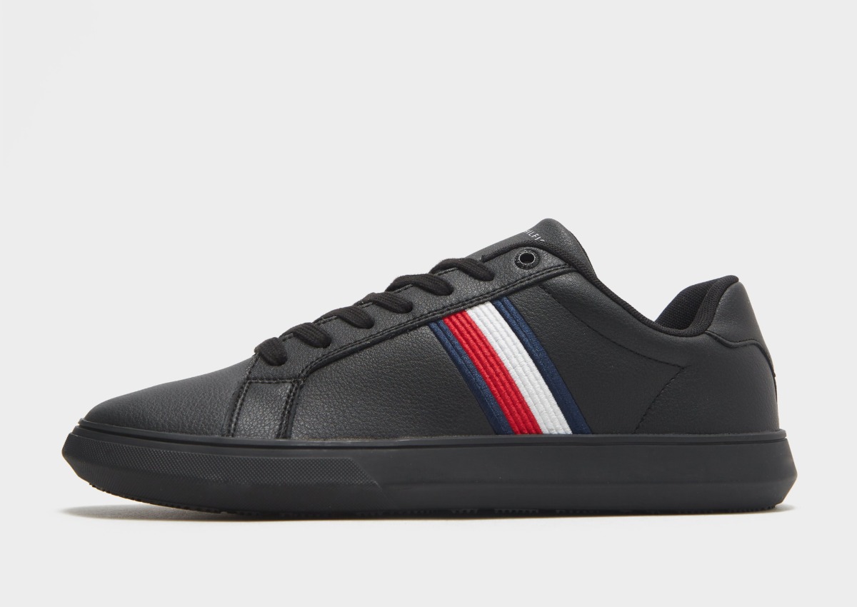 Man Tommy Hilfiger Corporate Leather Trainers Black Jd Sports Mens SNEAKER GOOFASH