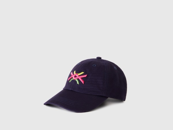 Man United Colors Of Baseball Hat With Logo Dark Blue Paint Benetton Mens HATS GOOFASH