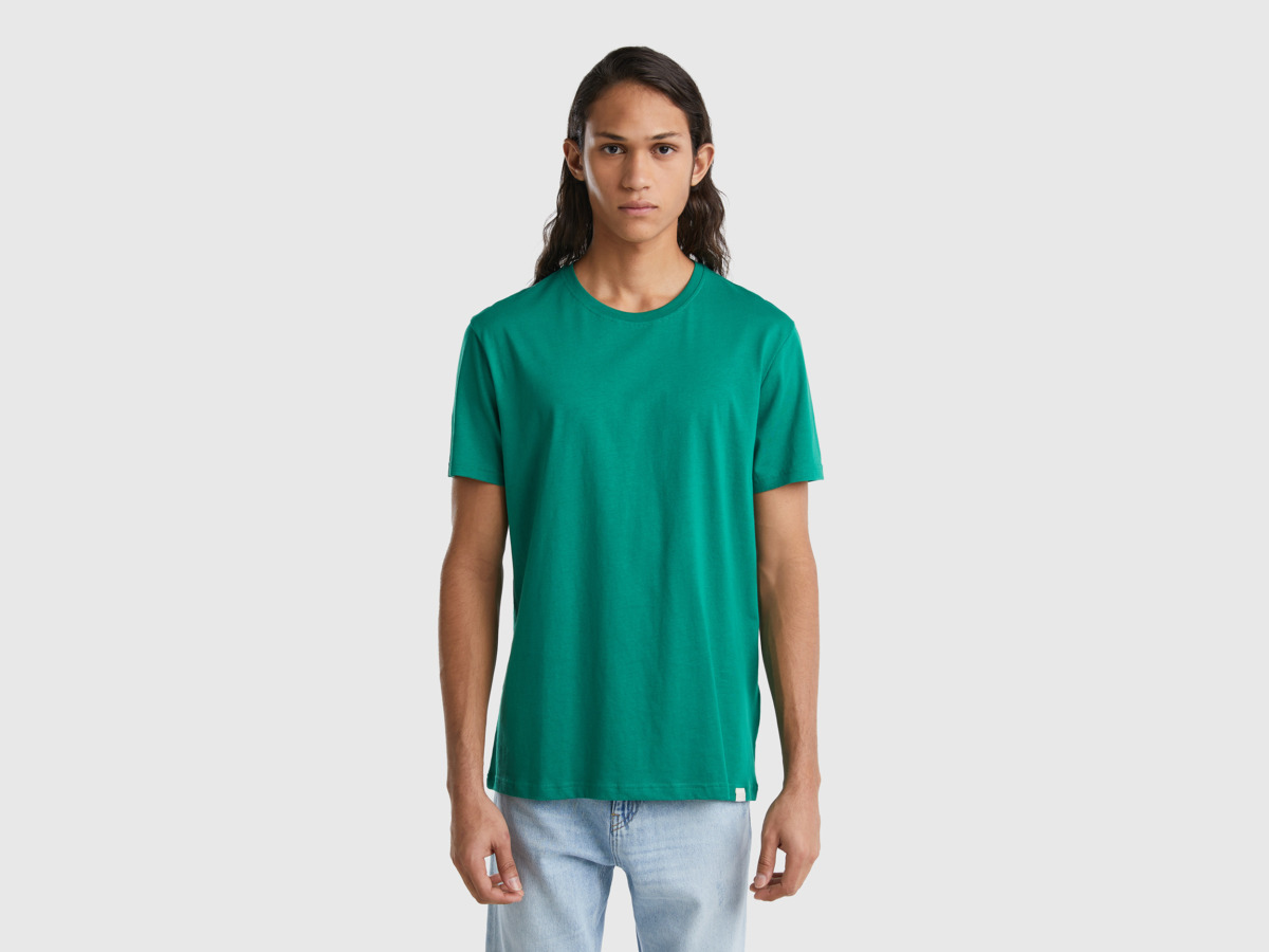 Man United Colors Of Dark Green T-Shirt Dark Green Paint Benetton Mens T-SHIRTS GOOFASH