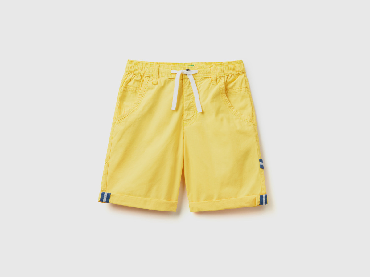 Men Benetton United Colors Of Short Trousers In Yellow Paint Mens SHORTS GOOFASH