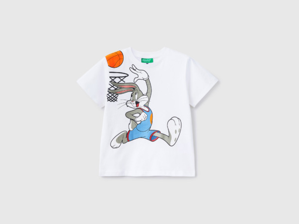 Men Benetton United Colors Of T-Shirt Space Jam With Short Sleeves White Paint Mens T-SHIRTS GOOFASH