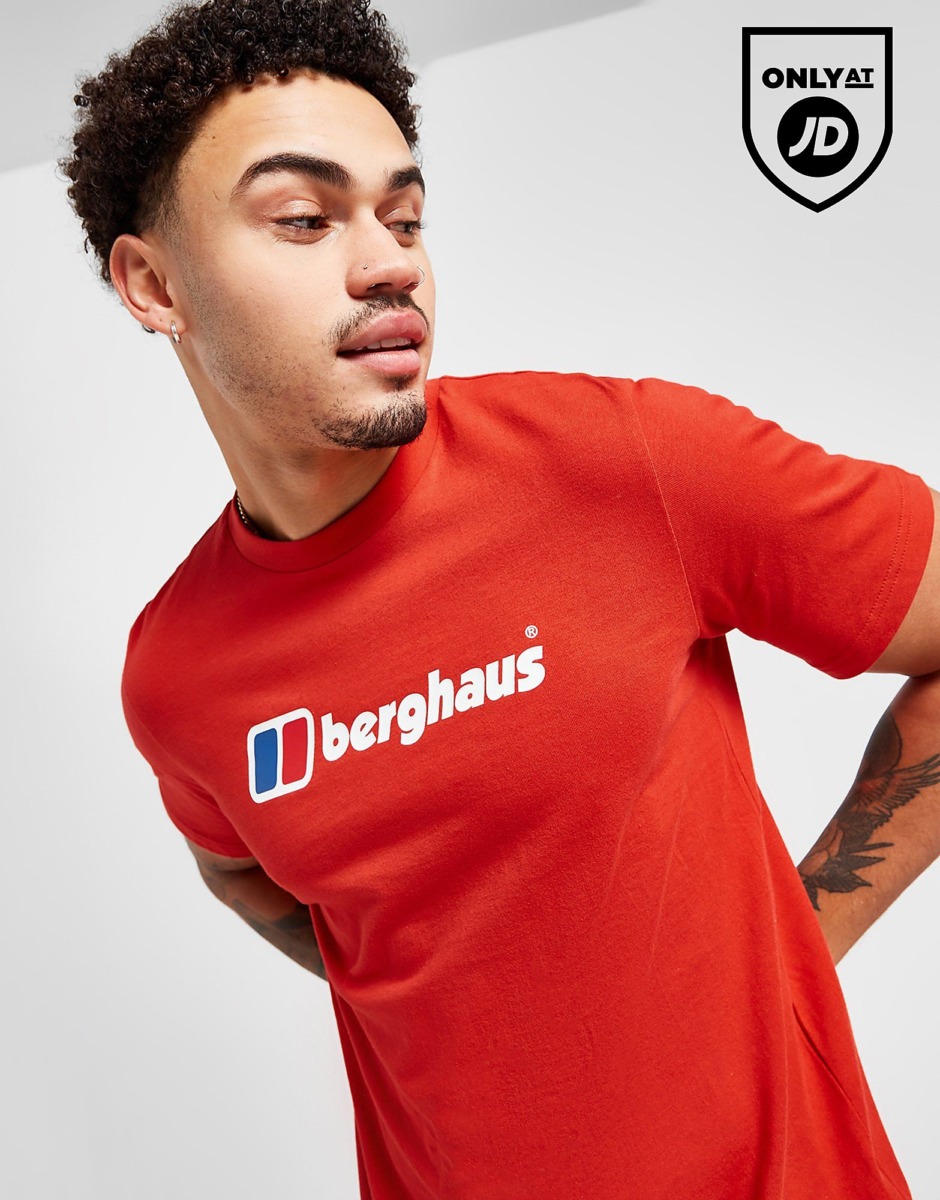 Men Berghaus Bergha Logo T-Shirt Red Jd Sports Mens T-SHIRTS GOOFASH