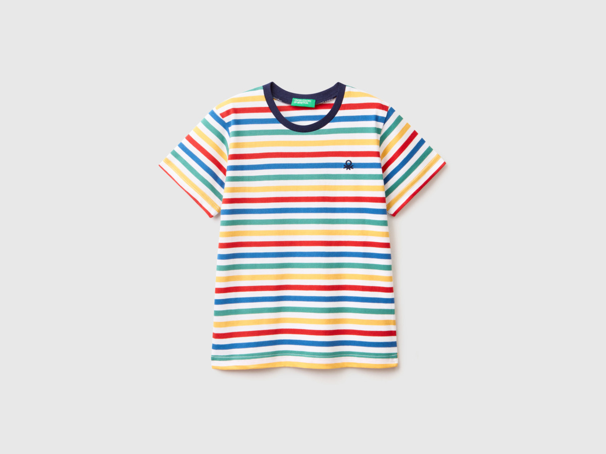 Men Multicolor Striped Shirt Made Of Colorful Paint Benetton Mens SHIRTS GOOFASH