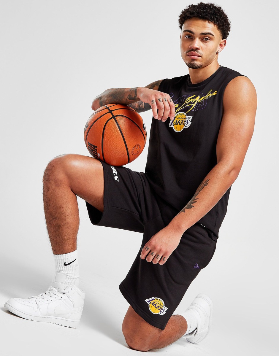 Men New Era Nba La Lakers Wordmark Shorts Black Jd Sports Mens SHORTS GOOFASH