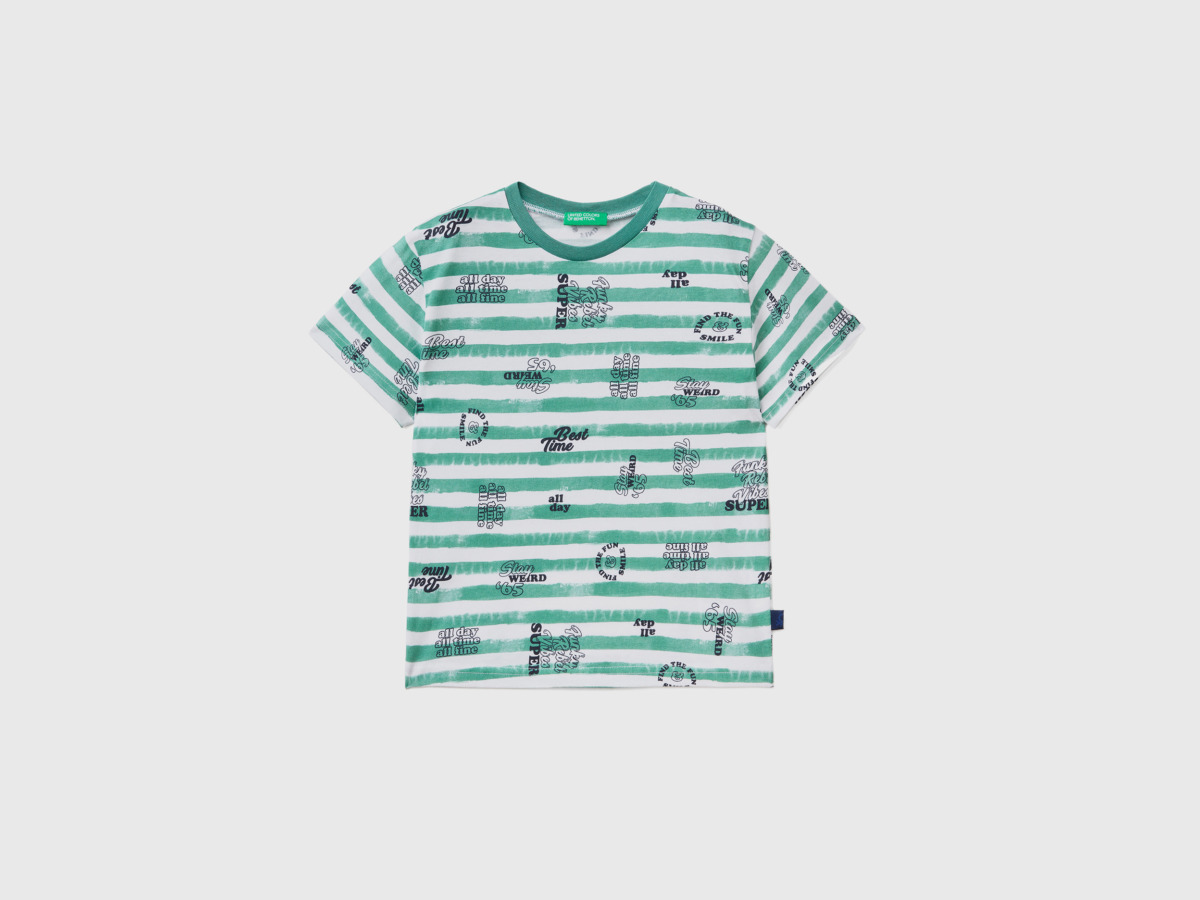 Men United Colors Of T-Shirt With Pattern Made Of Green Paint Benetton Mens T-SHIRTS GOOFASH
