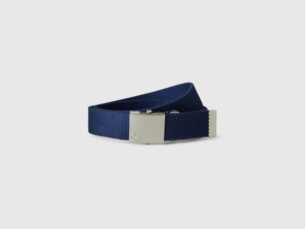 Men's Benetton United Colors Of Belt With Buckle And Tile Dark Blue Paint Mens BELTS GOOFASH