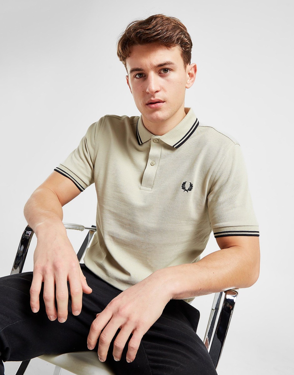 Men's Jd Sports Fred Perry Twin Tipped Polo Herre Brown Mens POLOSHIRTS GOOFASH