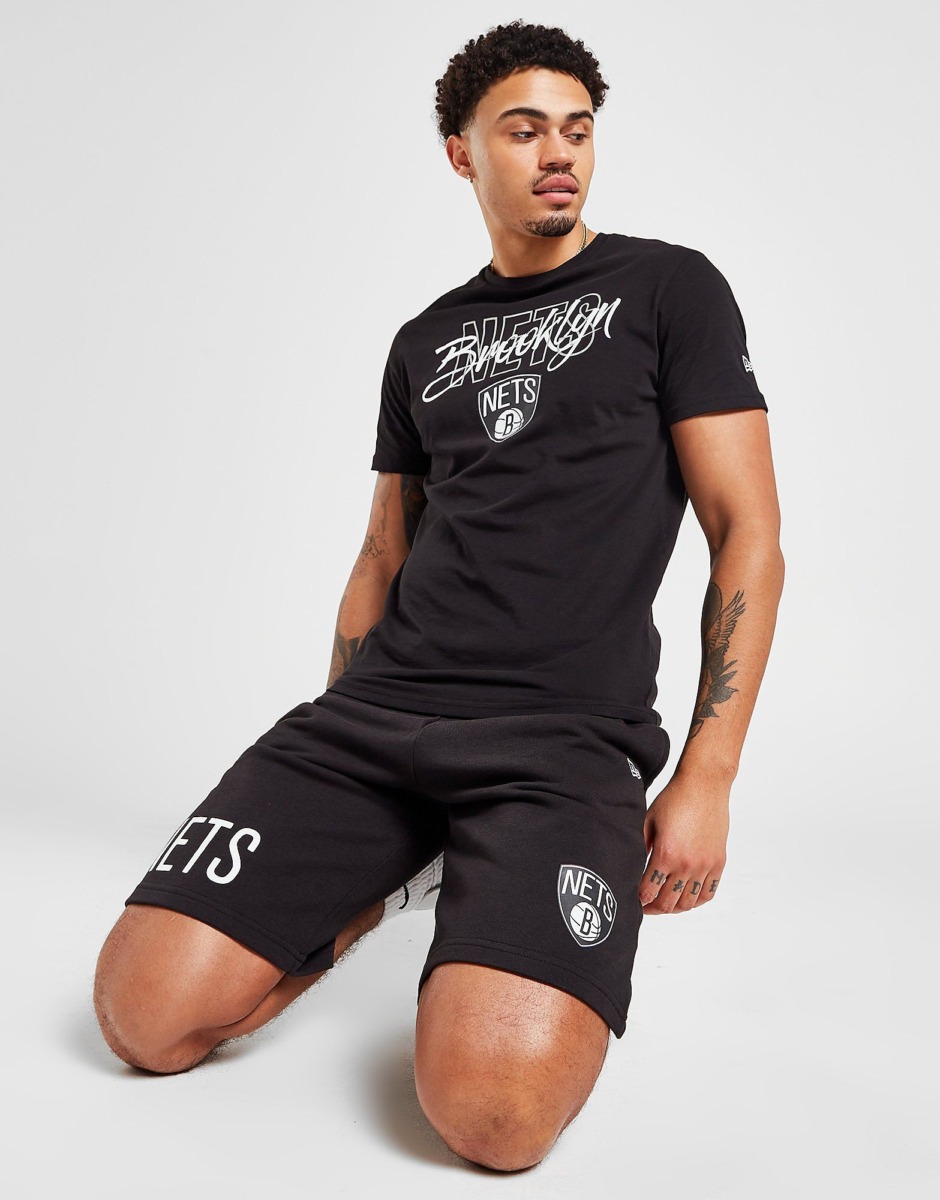 Men's Jd Sports New Era Nba Brooklyn Nets Wordmark Over Shorts Black Mens SHORTS GOOFASH