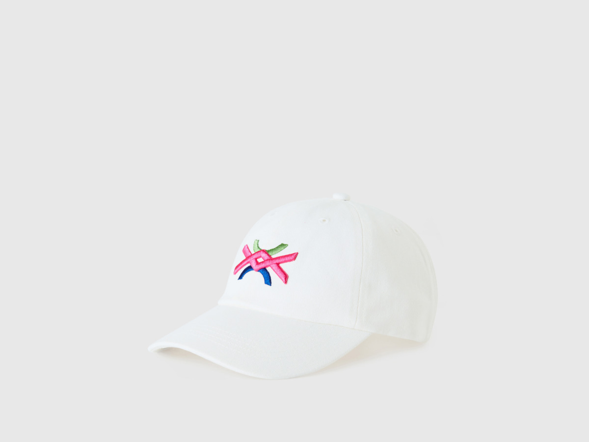 Men's United Colors Of Baseball Cap With Logo White Paint Benetton Mens CAPS GOOFASH
