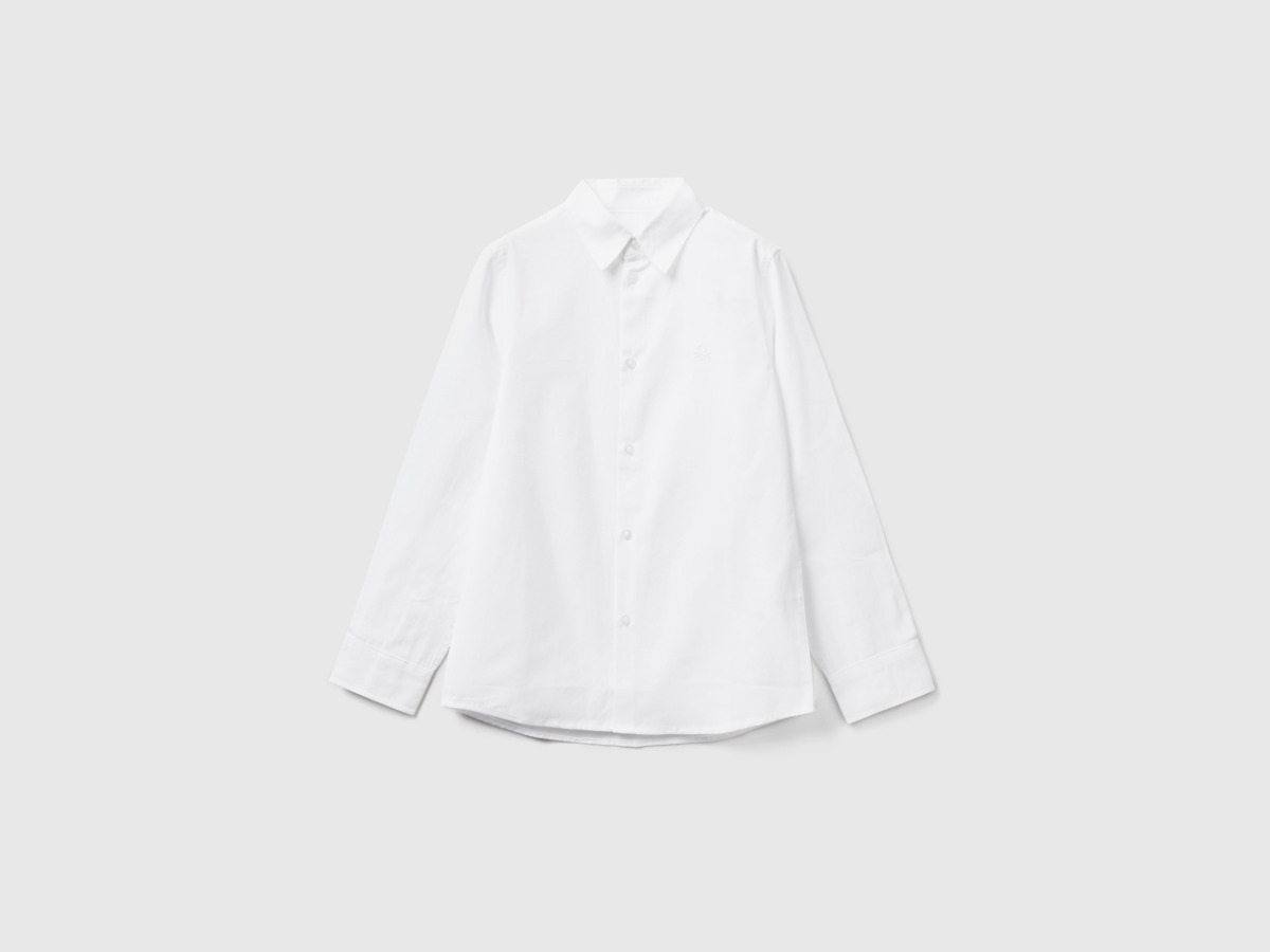 Men's United Colors Of Classic Shirt In Pure White Paint Benetton Mens SHIRTS GOOFASH