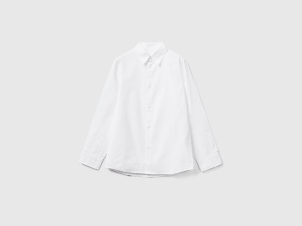 Men's United Colors Of Classic Shirt In Pure White Paint Benetton Mens SHIRTS GOOFASH