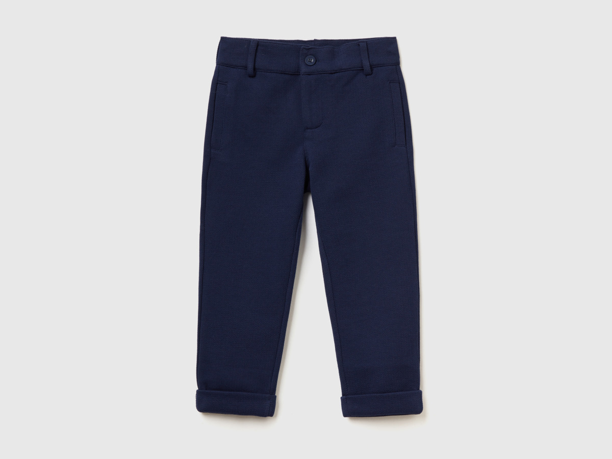 Men's United Colors Of Sweating Trousers In Mix Dark Blue Paint Benetton Mens TROUSERS GOOFASH