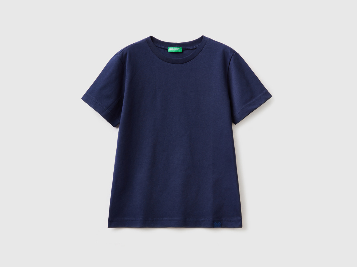 Men's United Colors Of T-Shirt Made Of Organic Dark Blue Paint Benetton Mens T-SHIRTS GOOFASH