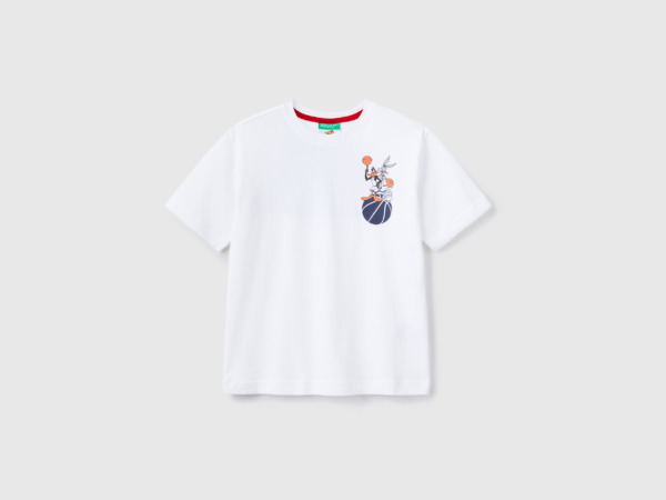 Men's United Colors Of T-Shirt Space Jam With Photo Print White Paint Benetton Mens T-SHIRTS GOOFASH