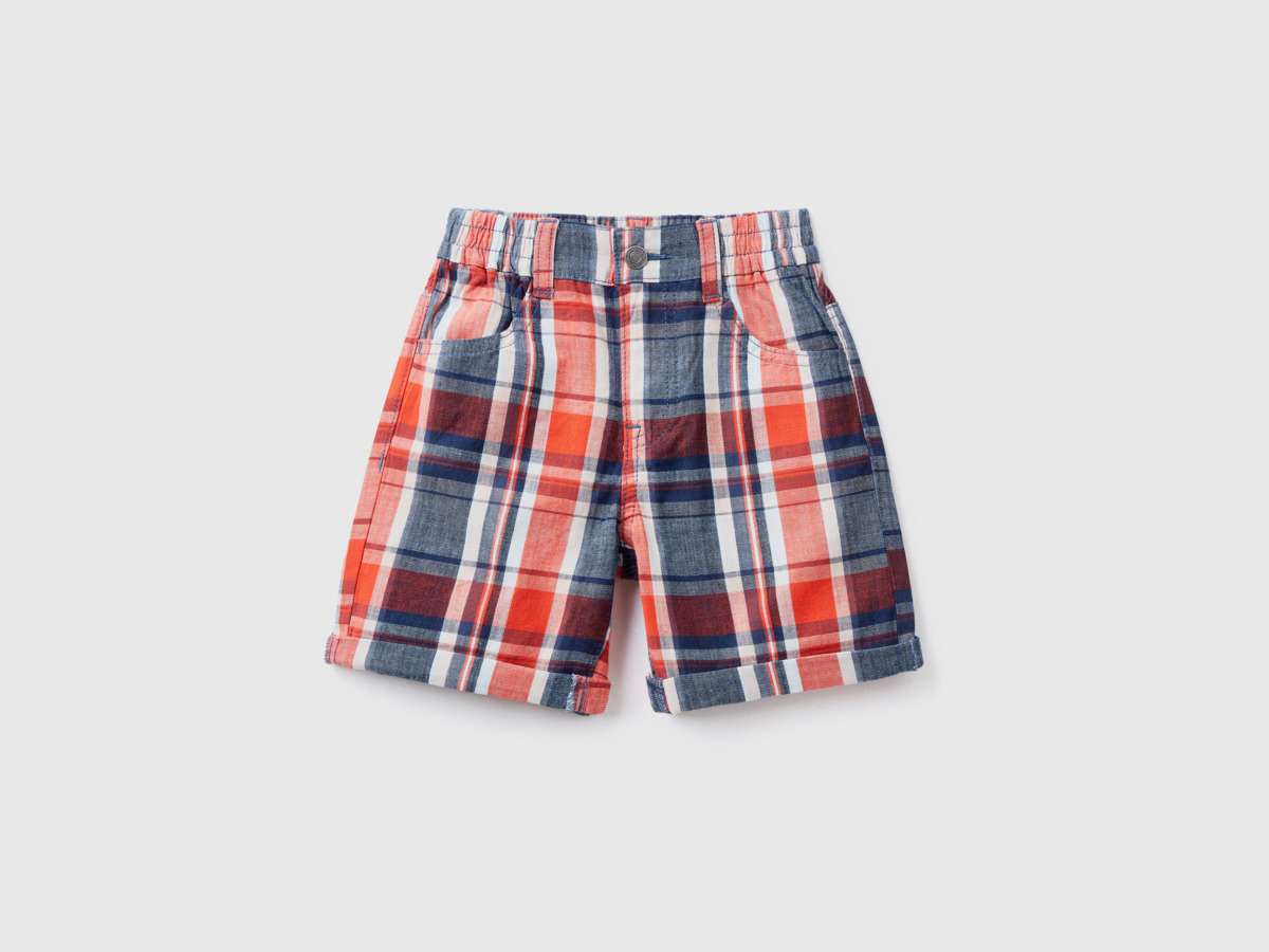 Multicolor Bermuda Made Of With Styles Colorful Paint Benetton Man Mens SHORTS GOOFASH