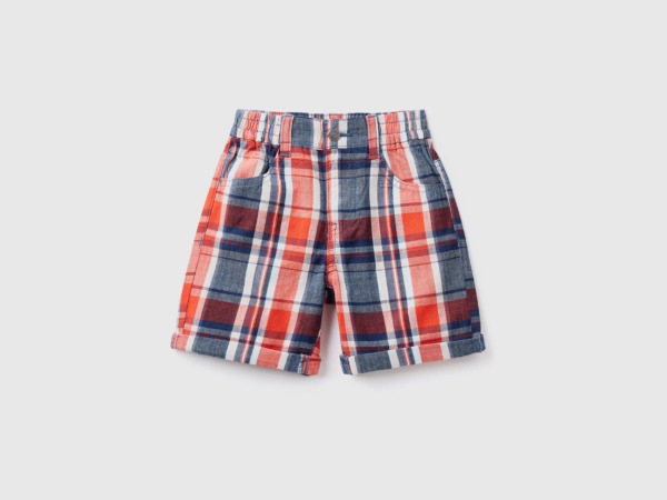 Multicolor Bermuda Made Of With Styles Colorful Paint Benetton Man Mens SHORTS GOOFASH