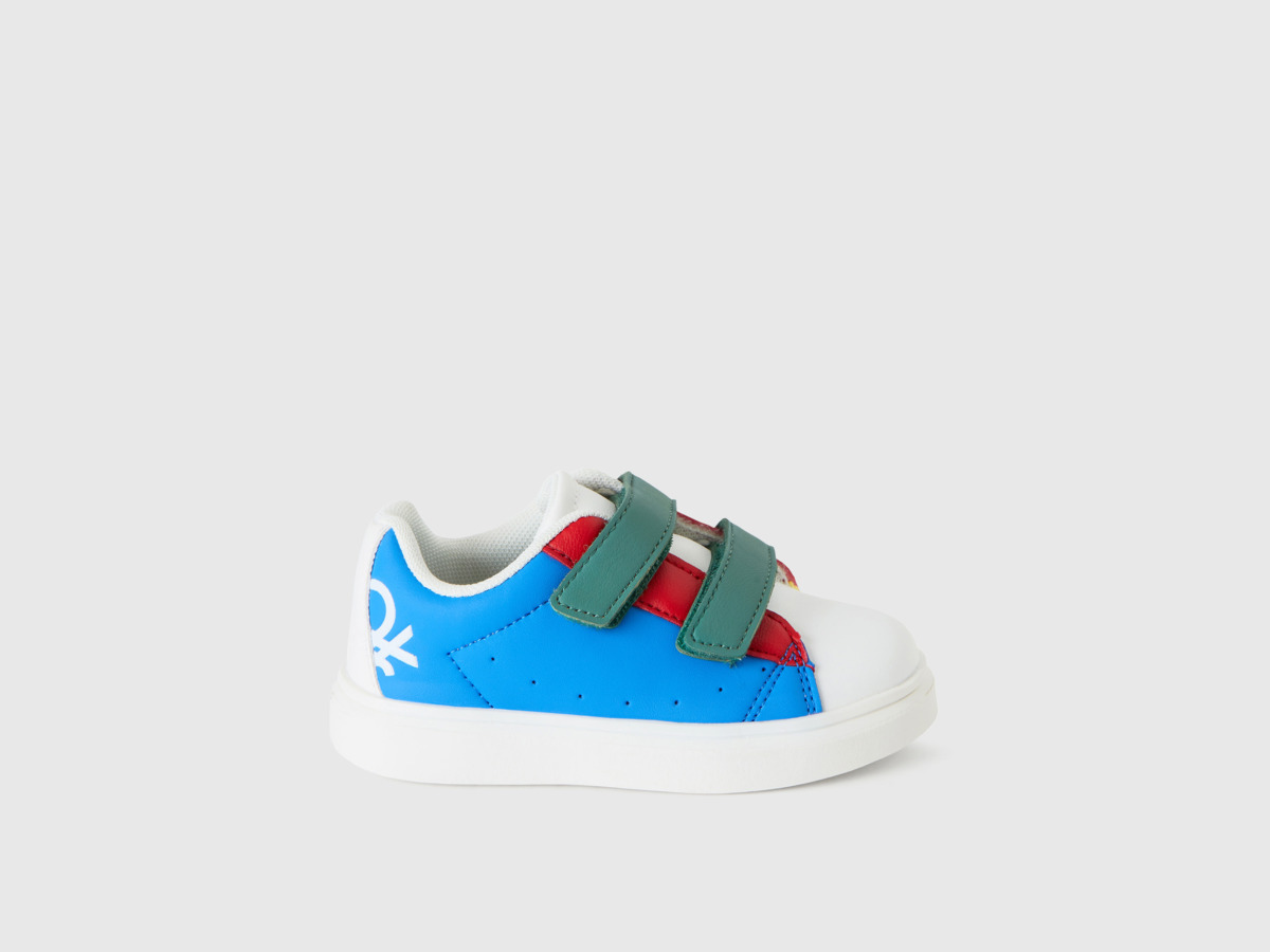 Multicolor Flat Sneakers With Velcro Fastener Colorful Male Benetton Mens SNEAKER GOOFASH