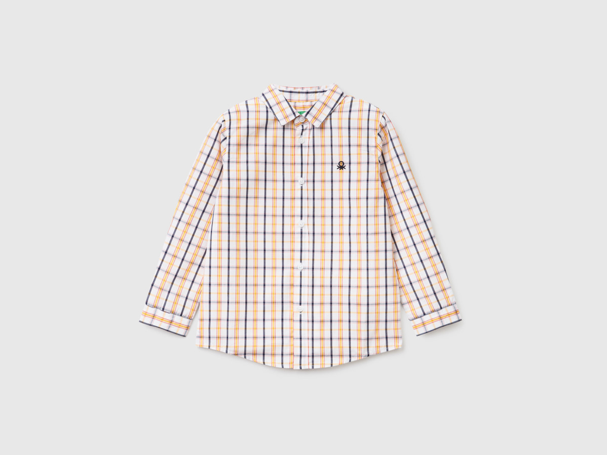 Multicolor Shirt Made Of Pure Colorful Male Benetton Mens SHIRTS GOOFASH