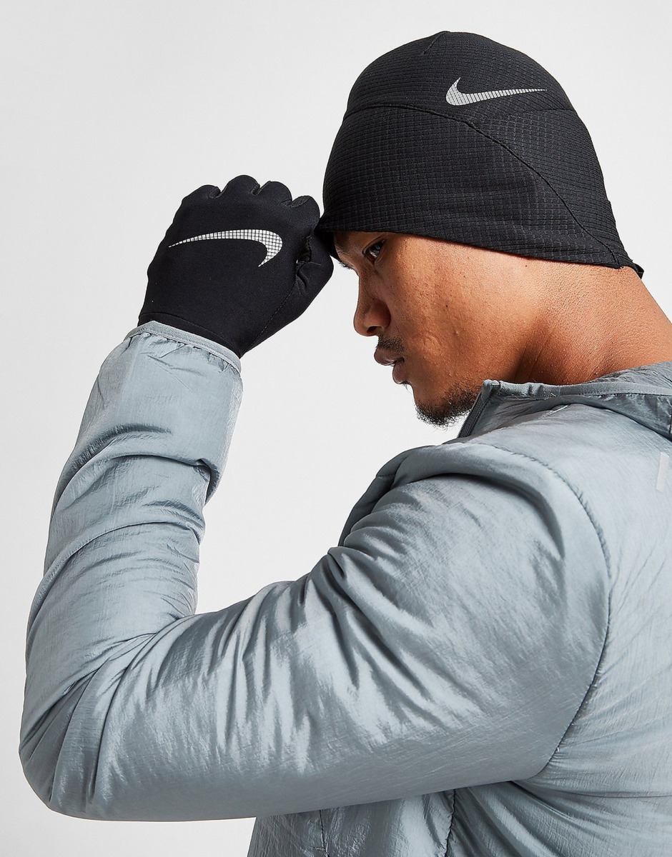 Nike Essential Running Hat & Gloves Set Black Jd Sports Man Mens GLOVES GOOFASH