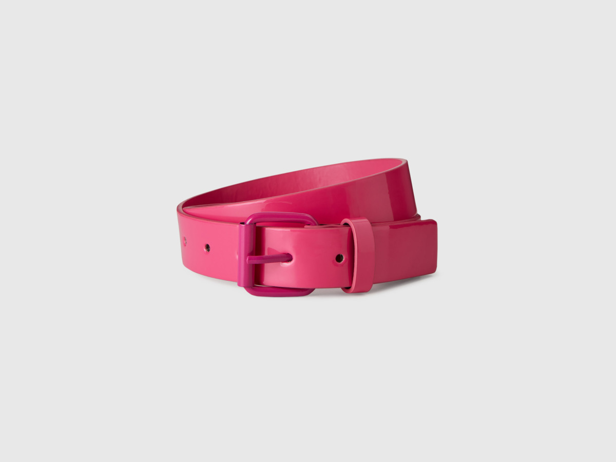 Pink Belt Made Of Paint Fuchsia Female Benetton Womens BELTS GOOFASH