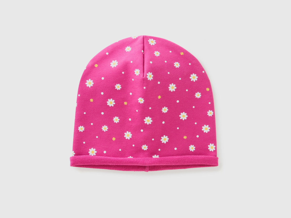 Pink Hats Made Of Stretchy Fuchsia Female Benetton Womens HATS GOOFASH