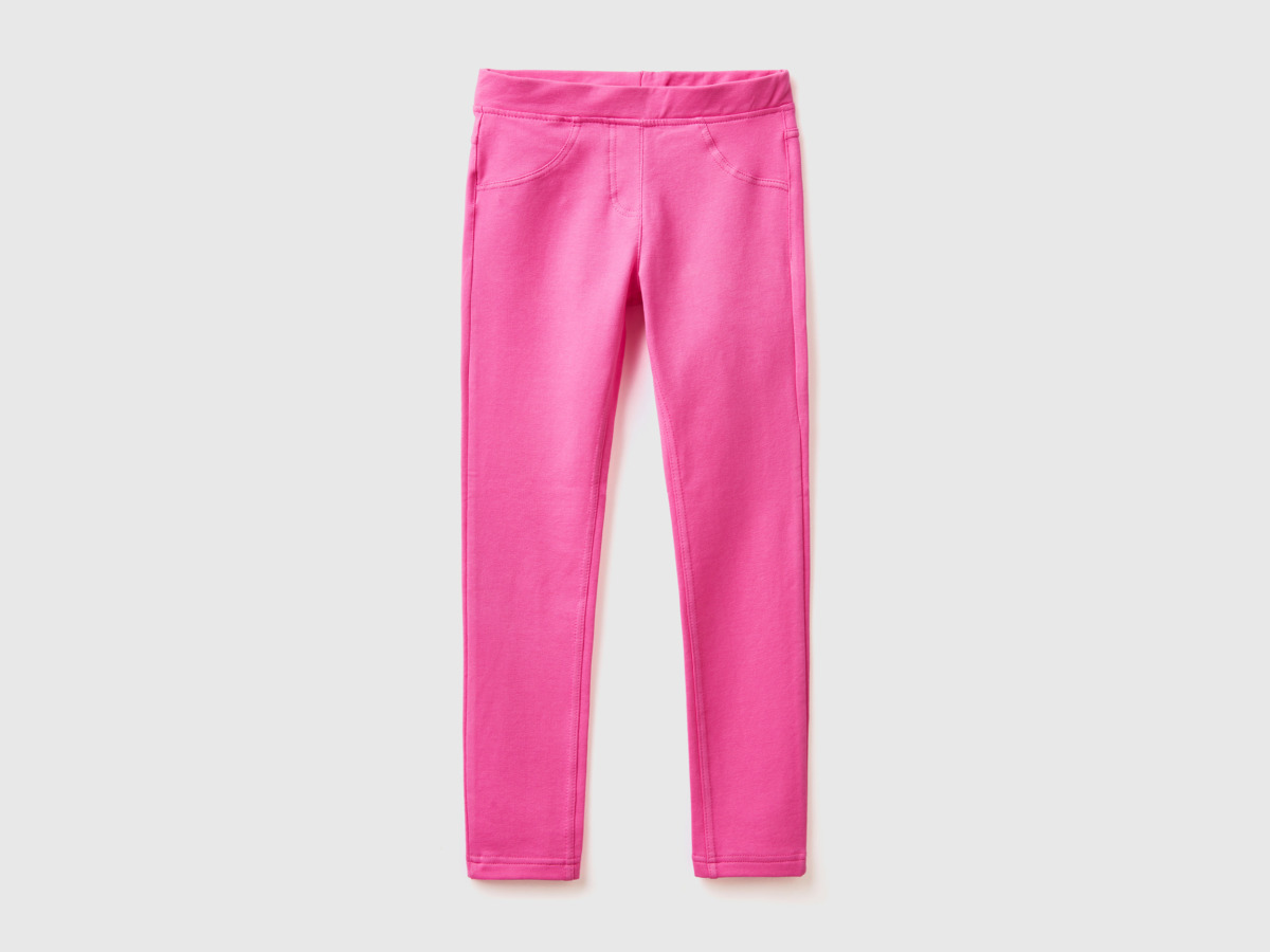 Pink Jeggings Made Of Stretchy Sweaty Fuchsia Female Benetton Womens JEANS GOOFASH