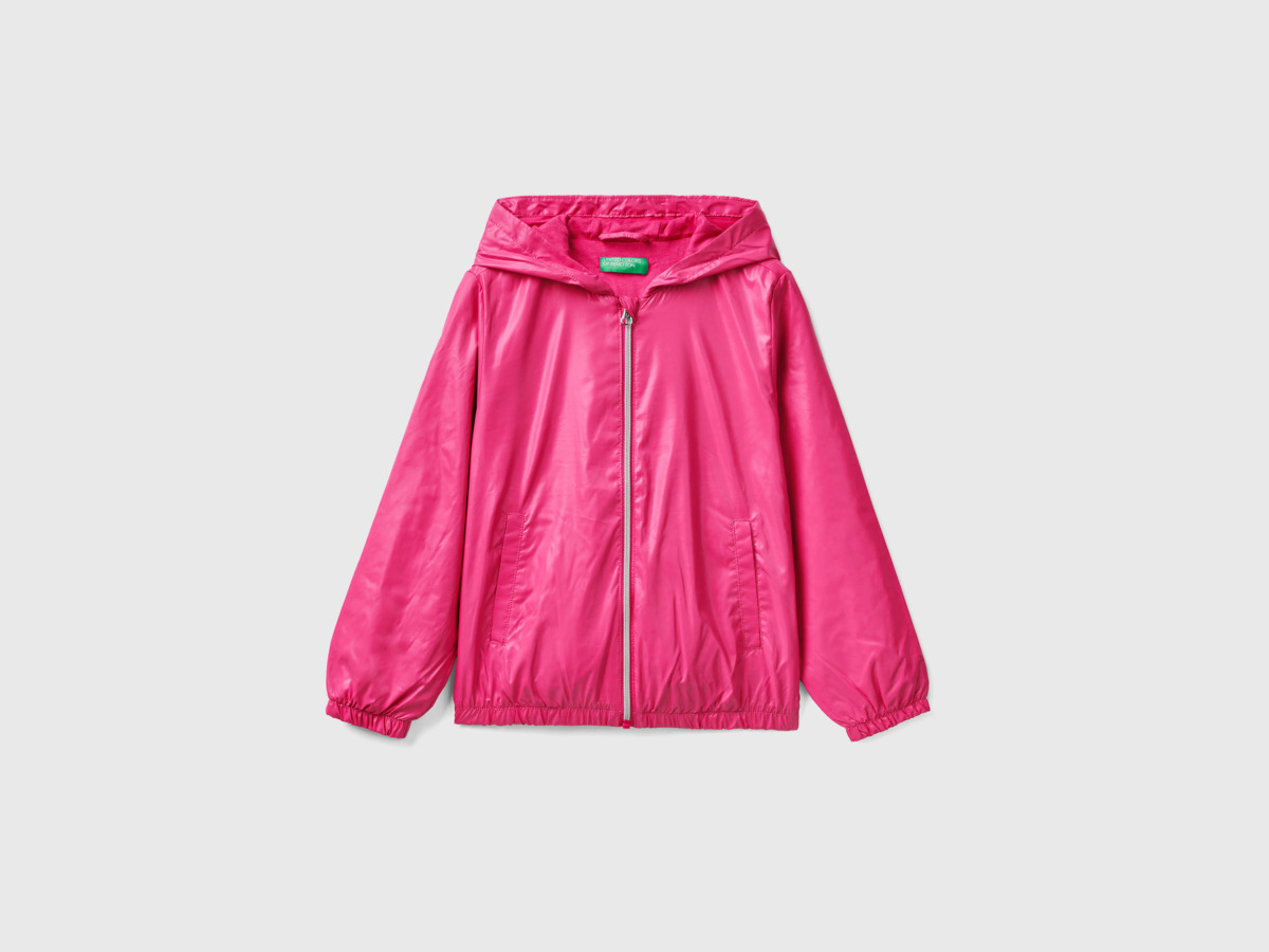 Pink Light Jacket Rain Defender " Fuchsia Female" Benetton Womens JACKETS GOOFASH