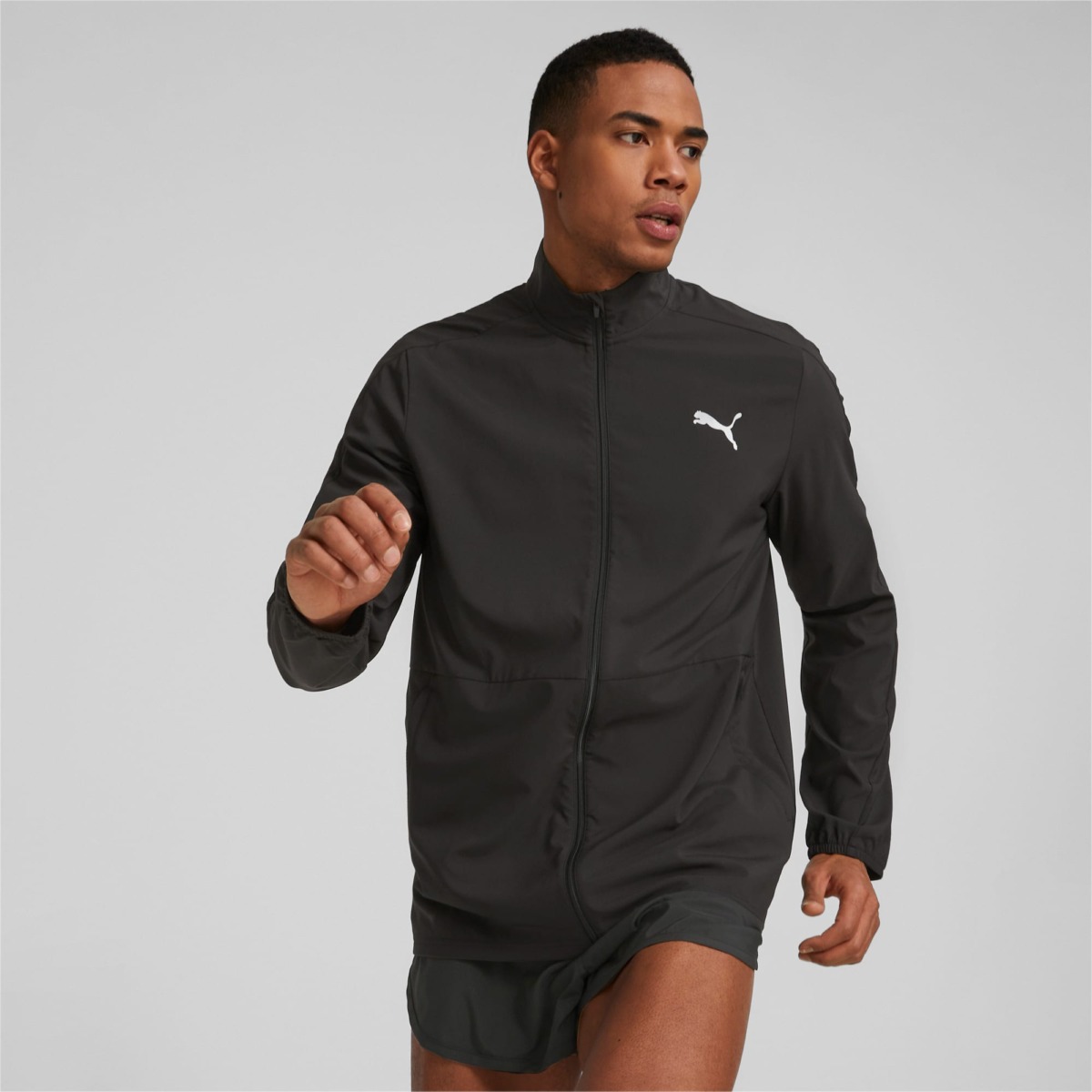 Puma Black Run Favourite Woven Running Jacket For Men Mens JACKETS GOOFASH