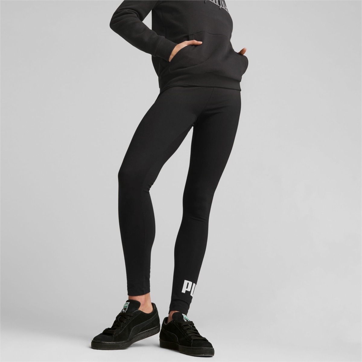 Puma Black Women's Essentials Leggings With Logo Womens LEGGINGS GOOFASH