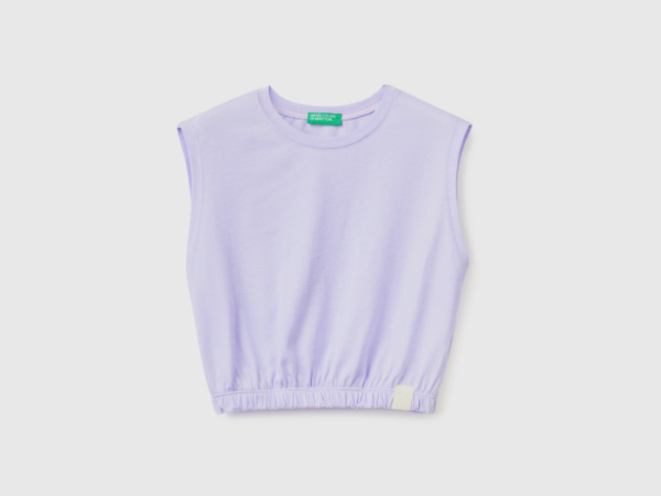 Purple Short Top Made Of Recycled Fabric Lilac Female Benetton Womens TOPS GOOFASH