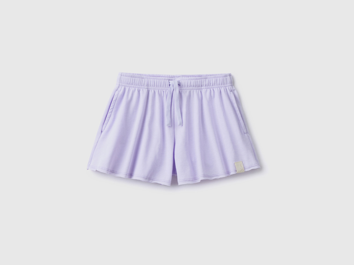 Purple Short Trousers Made Of Recycled Fabric Lilac Female Benetton Womens SHORTS GOOFASH